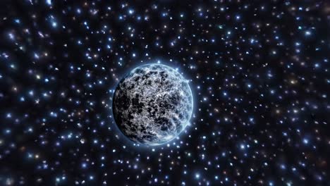 planeta en un cielo estrellado de noche