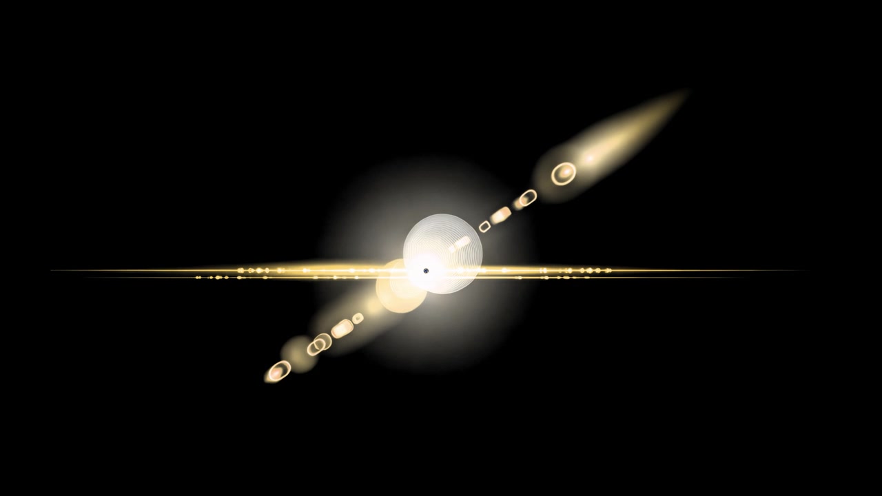 Golden Lens Flare-Effekt auf schwarzem Hintergrund