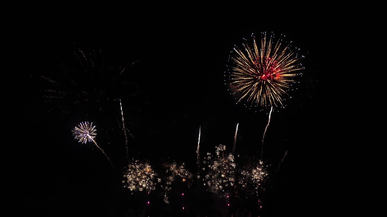 4K Fireworks In Night Sky