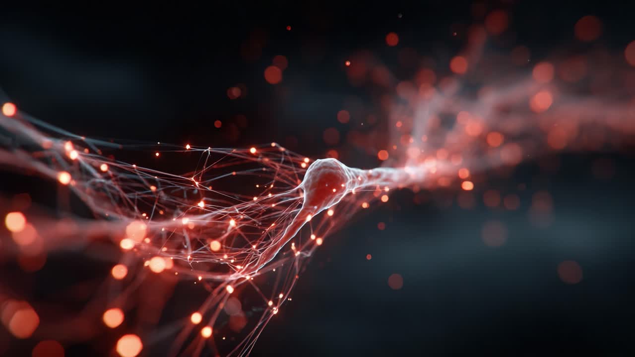 A Mesmerizing Visualization of Neural Connections Highlighting the Intricate Network of Neurons and Synapses in an Abstract Scientific Representation