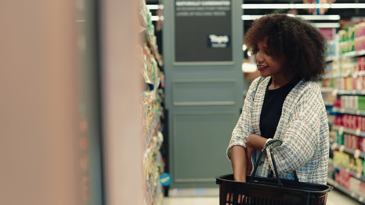 Woman shopping in a grocery store