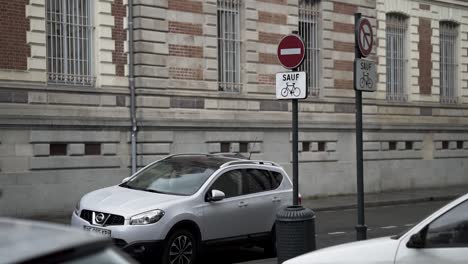 street scene with parking restrictions