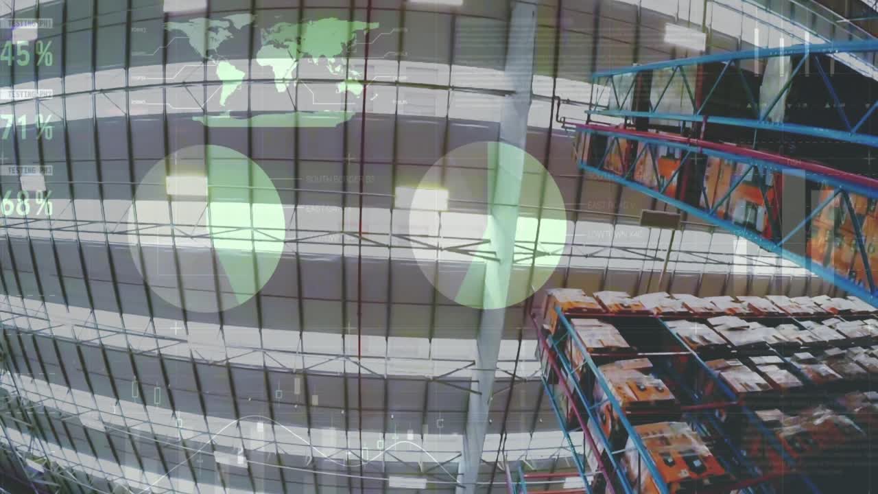 비어있는 창고에서 데이터 처리의 애니메이션