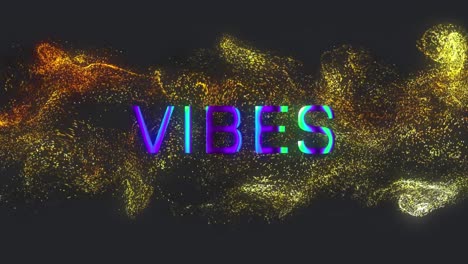 animation of vibes text over spots on black background