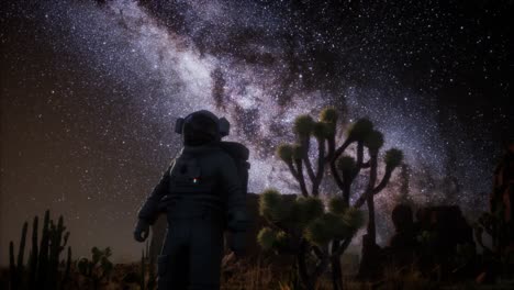 Astronauten--Und-Sternmilchstraßenentstehung-Im-Death-Valley