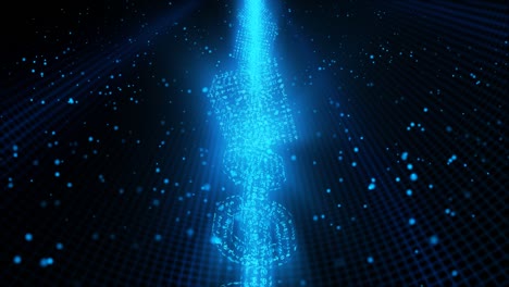 concepto de tecnología blockchain en la red segura binaria futurista - animación de fondo de movimiento de bucle sin costuras de 4k