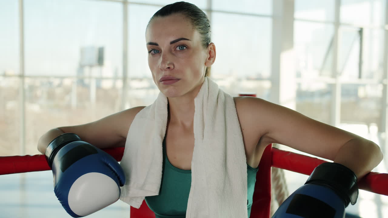Woman Boxer in the Boxing Ring