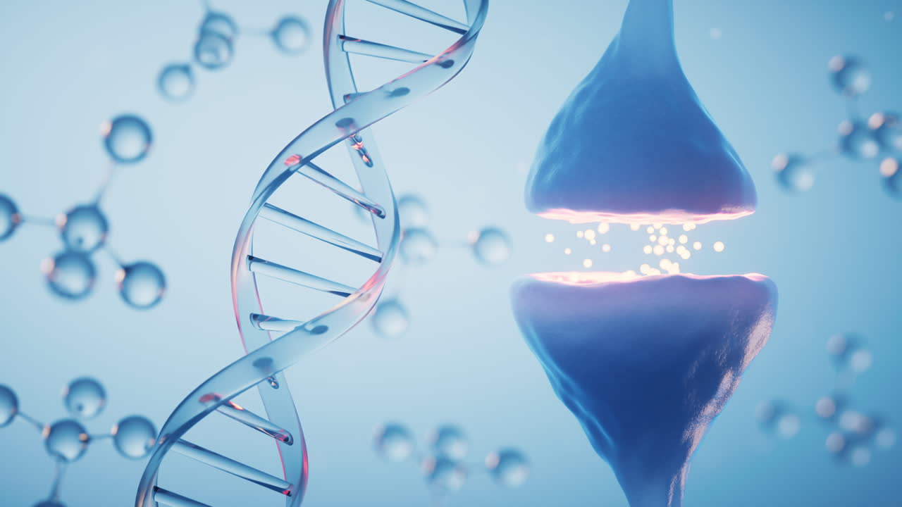 신경 세포의 시스, 생물학 개념, 3d 렌더링