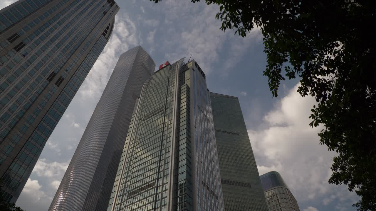 hora del día ciudad de guangzhou centro de la ciudad rascacielos panorama 4k china