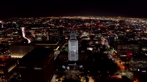 Aerial-shot-in-downtown-Los-Angeles,-California