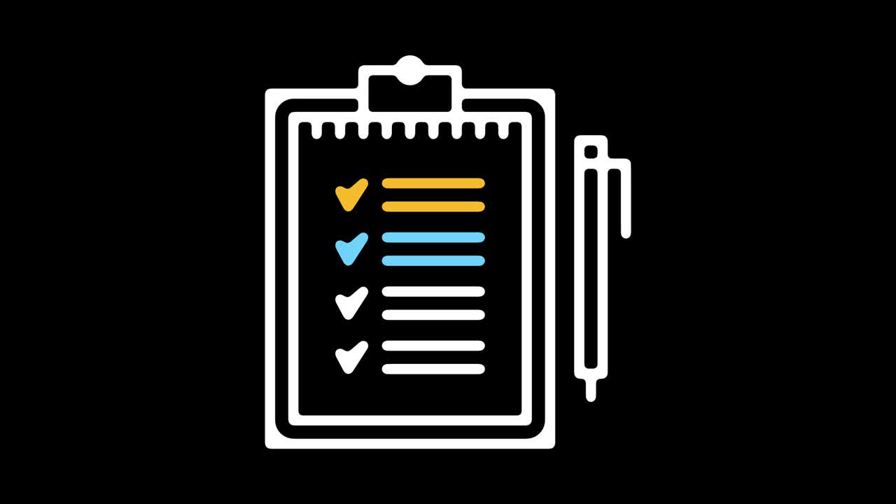 Quality Assurance Line Icon Animation with Alpha