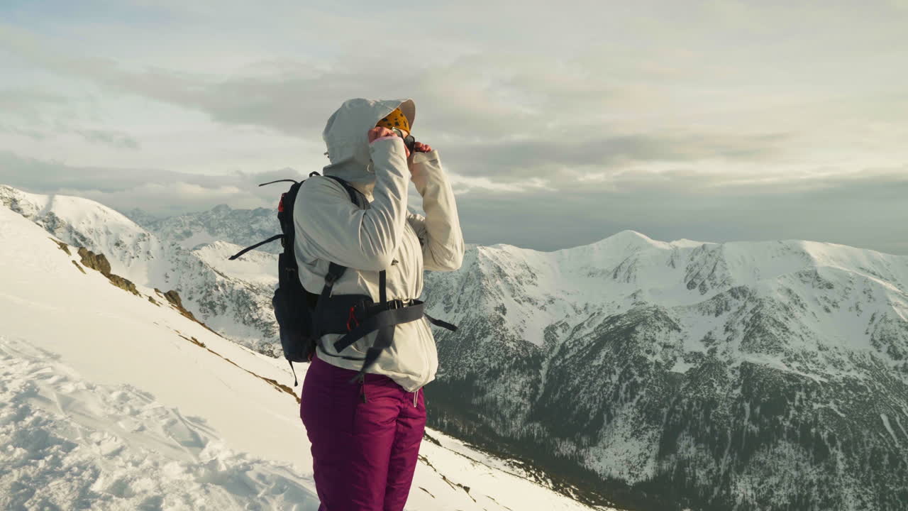 Woman Hiker Appreciates The View In Tatra Mountains, Europe - Wide Shot