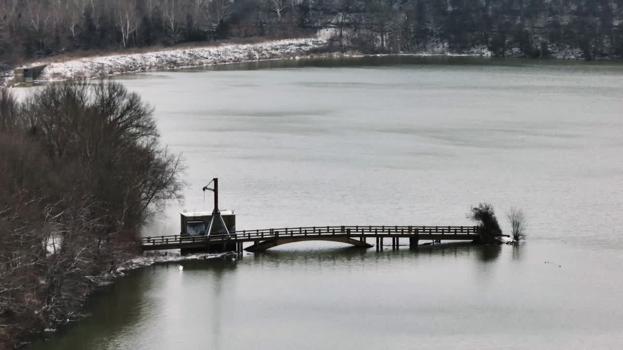 Fishing Pier On Lake Sequoyah In Winter