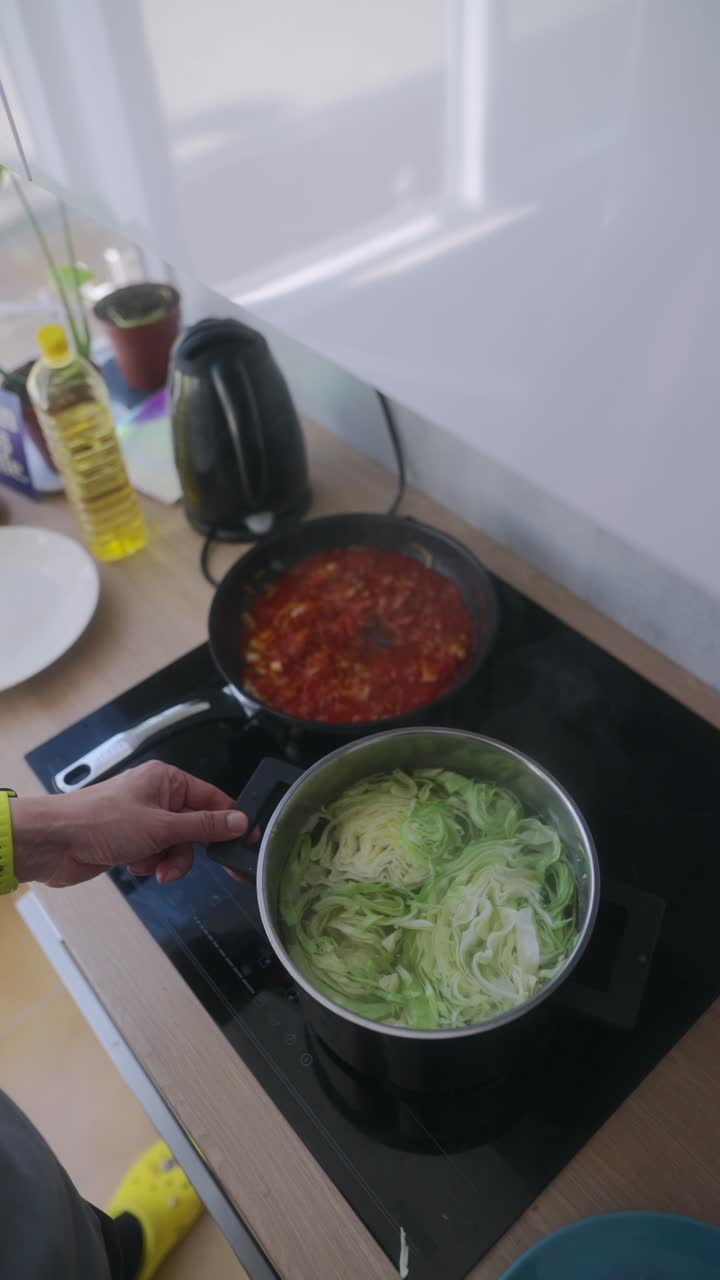 Preparing Cabbage and Tomatoes