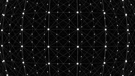 esfera de marco de alambre 3d animada de 4k que gira sobre su eje sobre un fondo negro.
