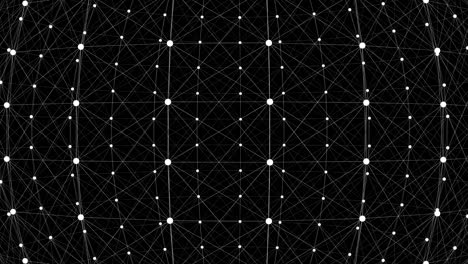 4k animated 3d wireframe sphere rotating on its axis on a black background.3d rendering