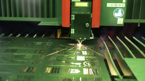 CNC-Laser-cutting-of-metal,-modern-industrial-technology.