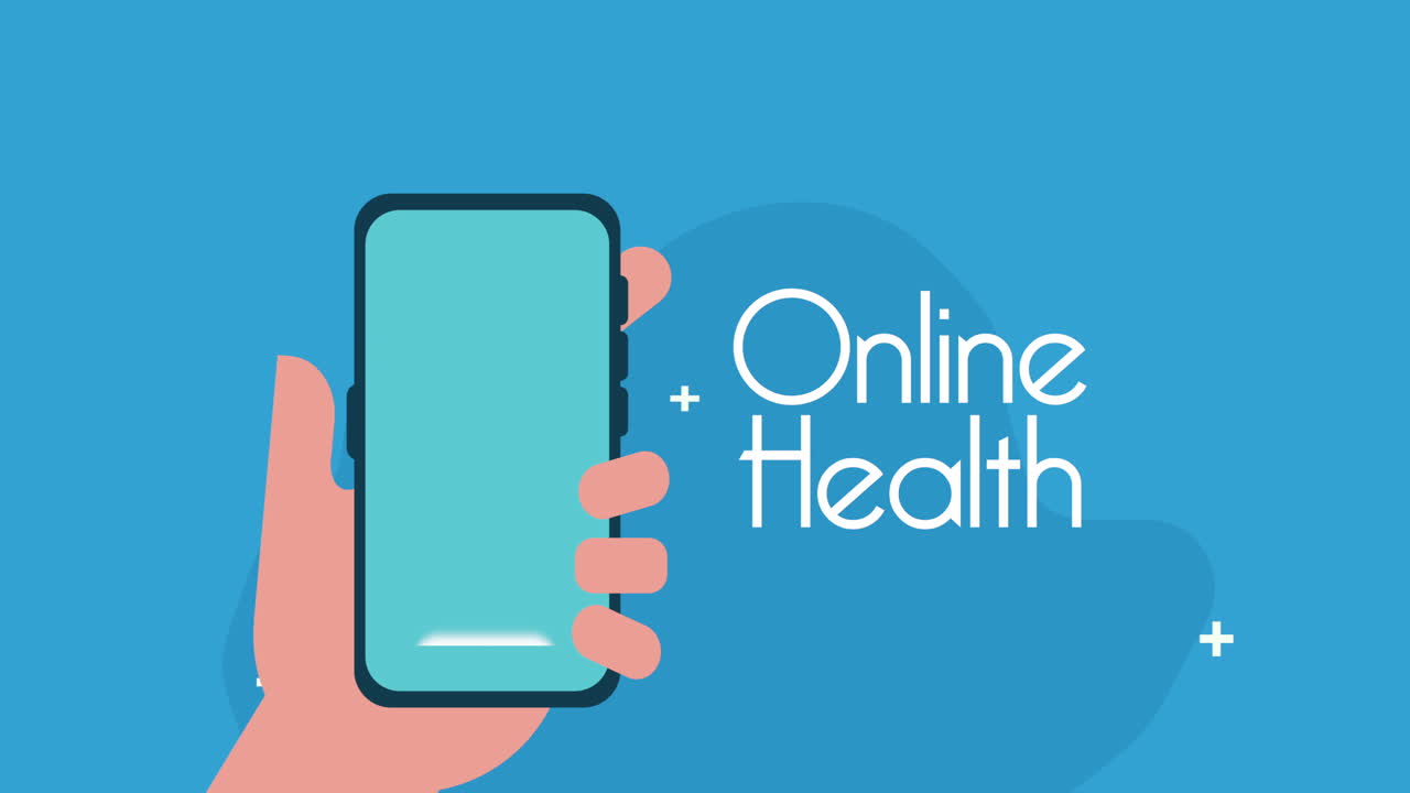 Smartphone dengan pil animasi aplikasi telemedis