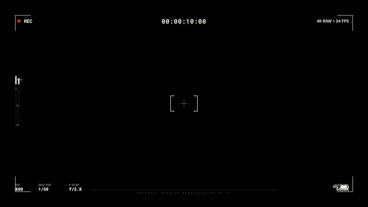 Digital Camera Recording Interface Overlay with Timecode