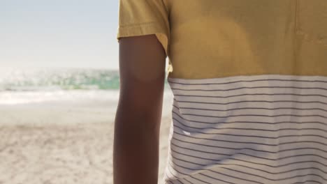 hombre de pie en la playa 4k