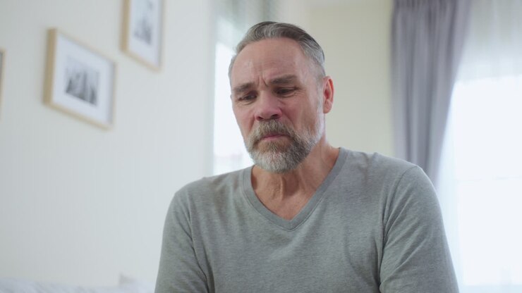 homem mais velho mostrando preocupação ou pensamento