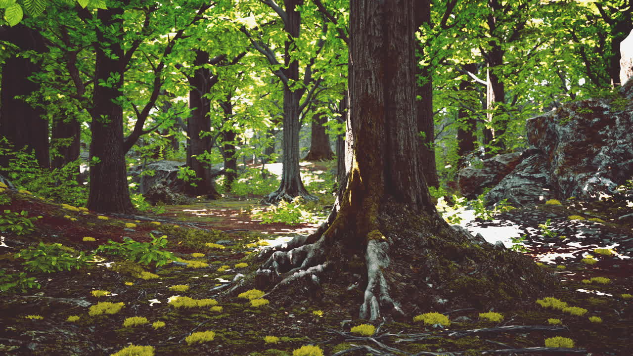 солнечный день в лесу