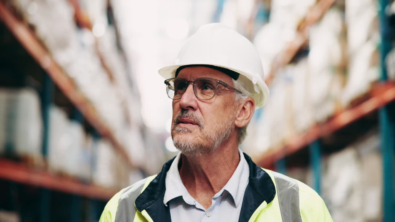 Warehouse worker with safety gear