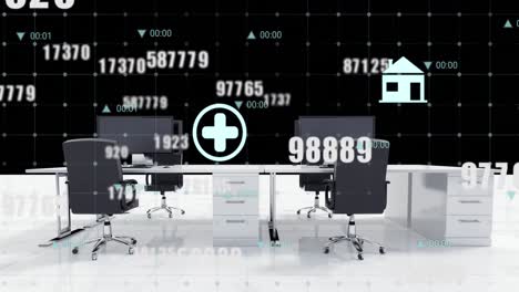 animation of office over data processing