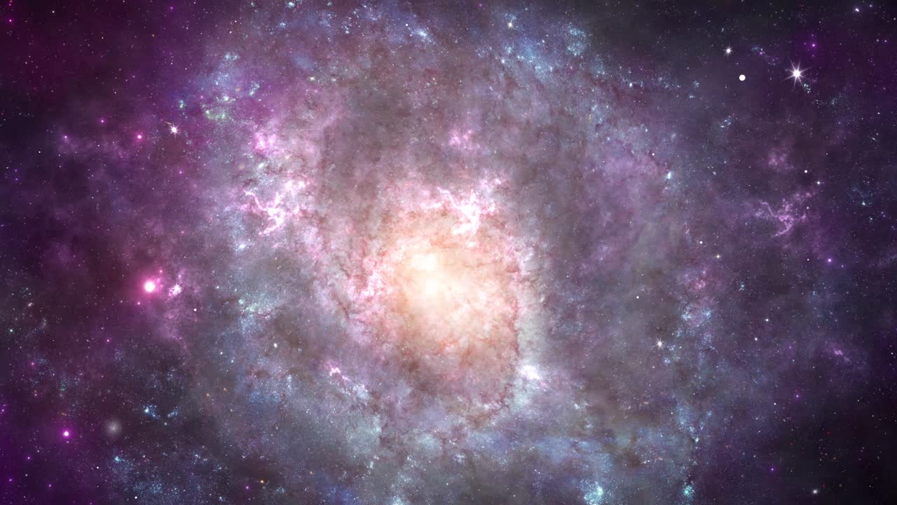 brillante spazio profondo viaggiando nebulosa con stelle universo infinito e notte stellata rotazione scientifica