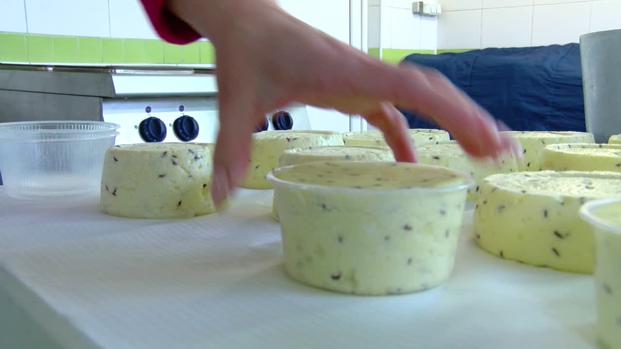 Homemade cheese with caraway and spices