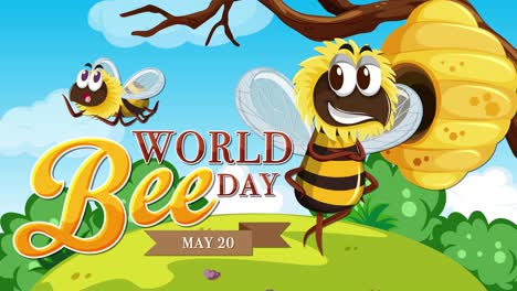 animated bee promoting world bee day event