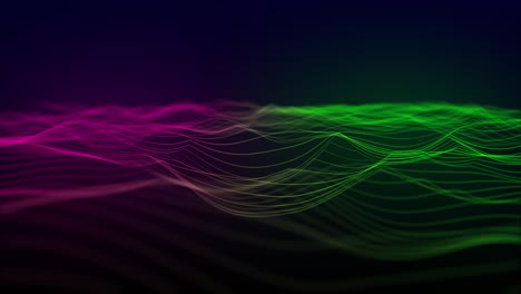 fondo de onda de gradiente abstracto. fondo de big data tecnológico. movimiento del flujo de datos digitales. onda de partículas de big data. onda futurista de puntos. fondo cibernético o tecnológico. bucle vj sin costuras 4k
