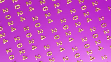 oro 2024: una repetición brillante en un fondo rosa vertical
