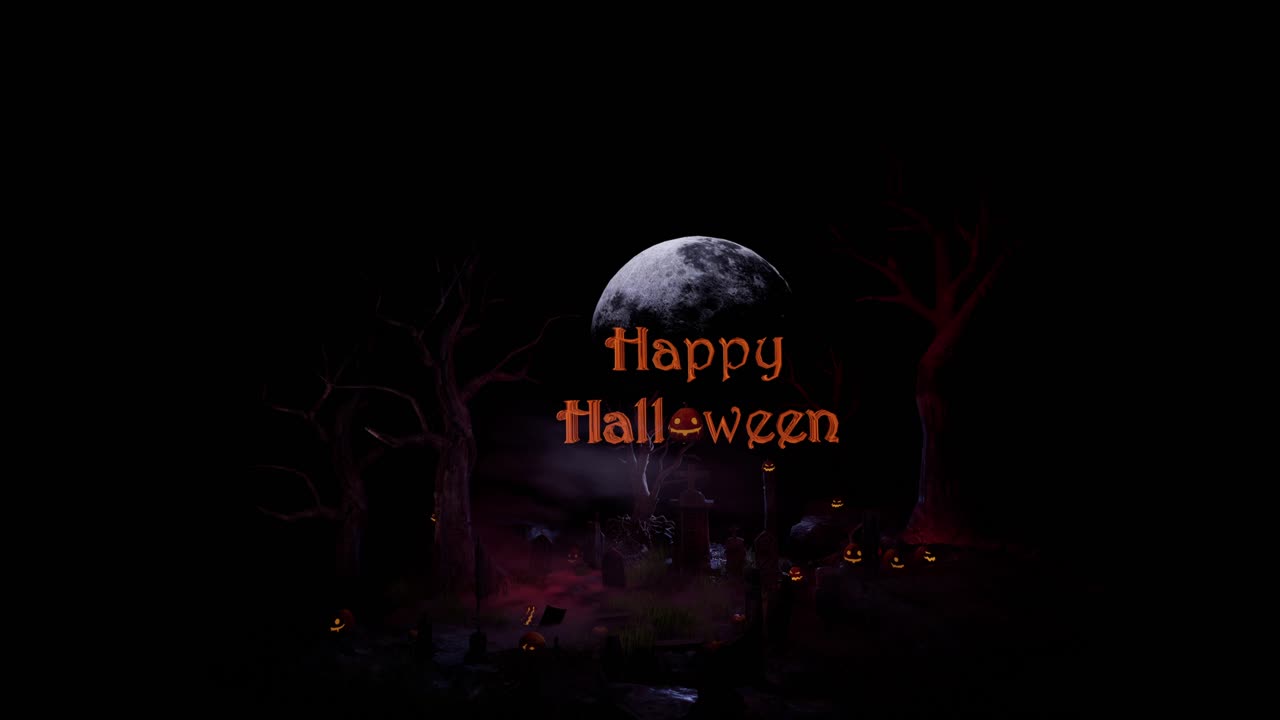 행복한 할로윈 밤 배경 애니메이션