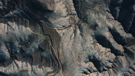 aerial view of a desert canyon landscape