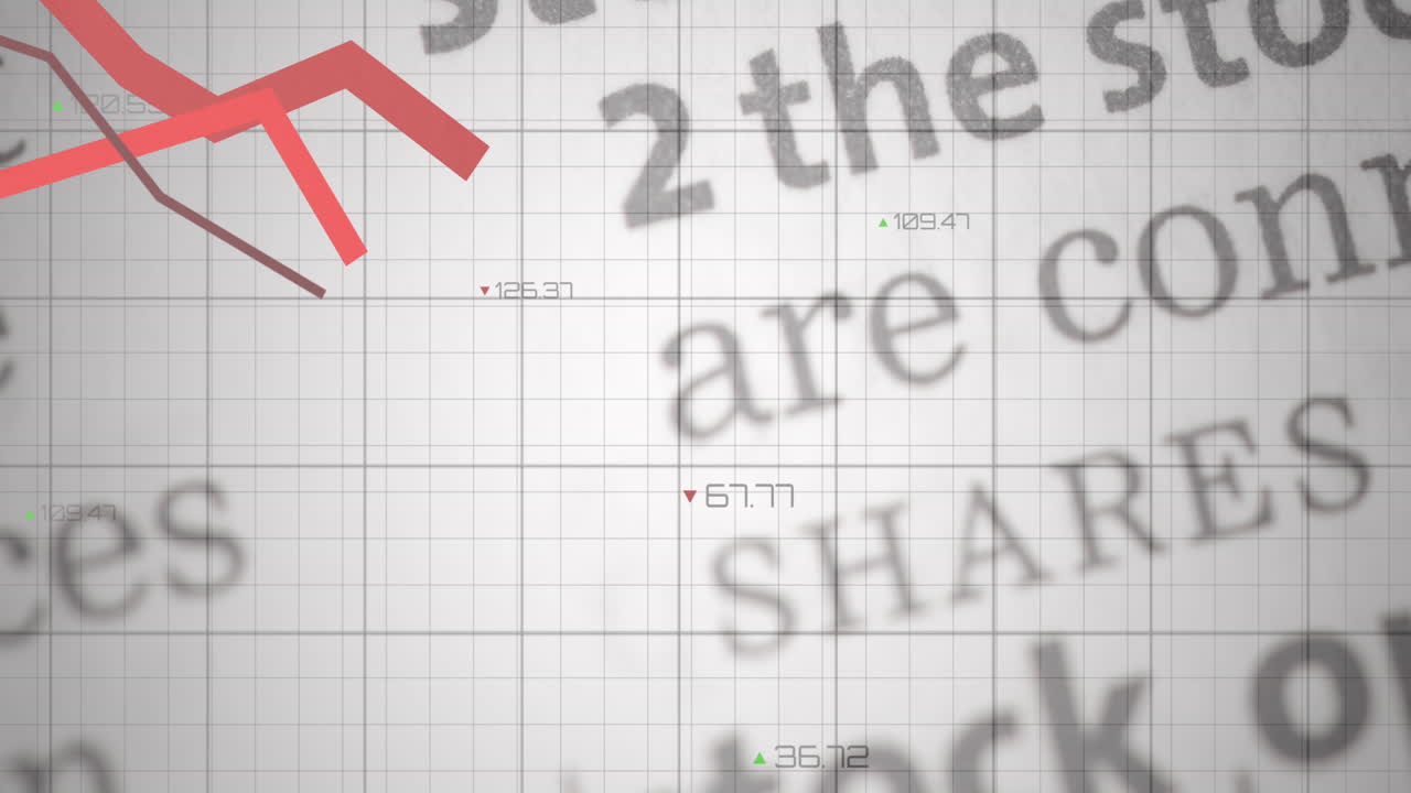 그리드와 데이터 처리에 대한 빨간 선의 애니메이션