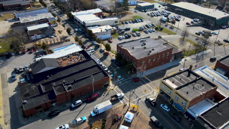 Drone-shot-of-small-town-in-america