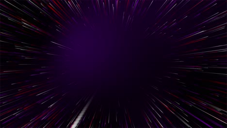 animation of multicolored moving lines simulating fiber connection and black background for copy space