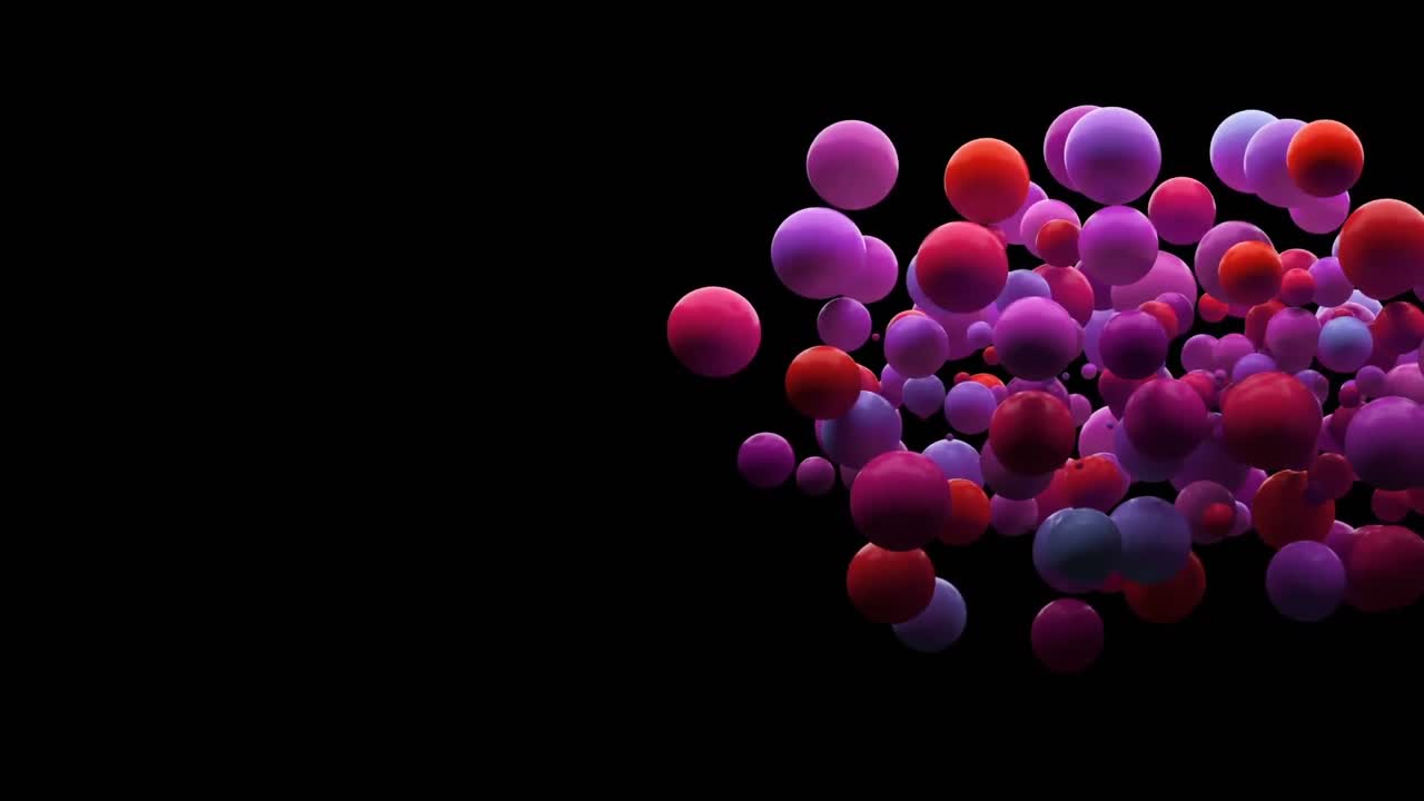 Red and purple bubbles on black background