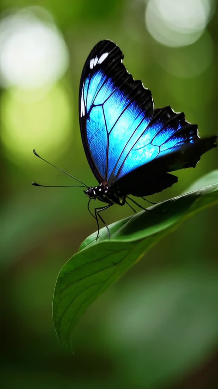 Farfalle vivaci posate su foglie verdi
