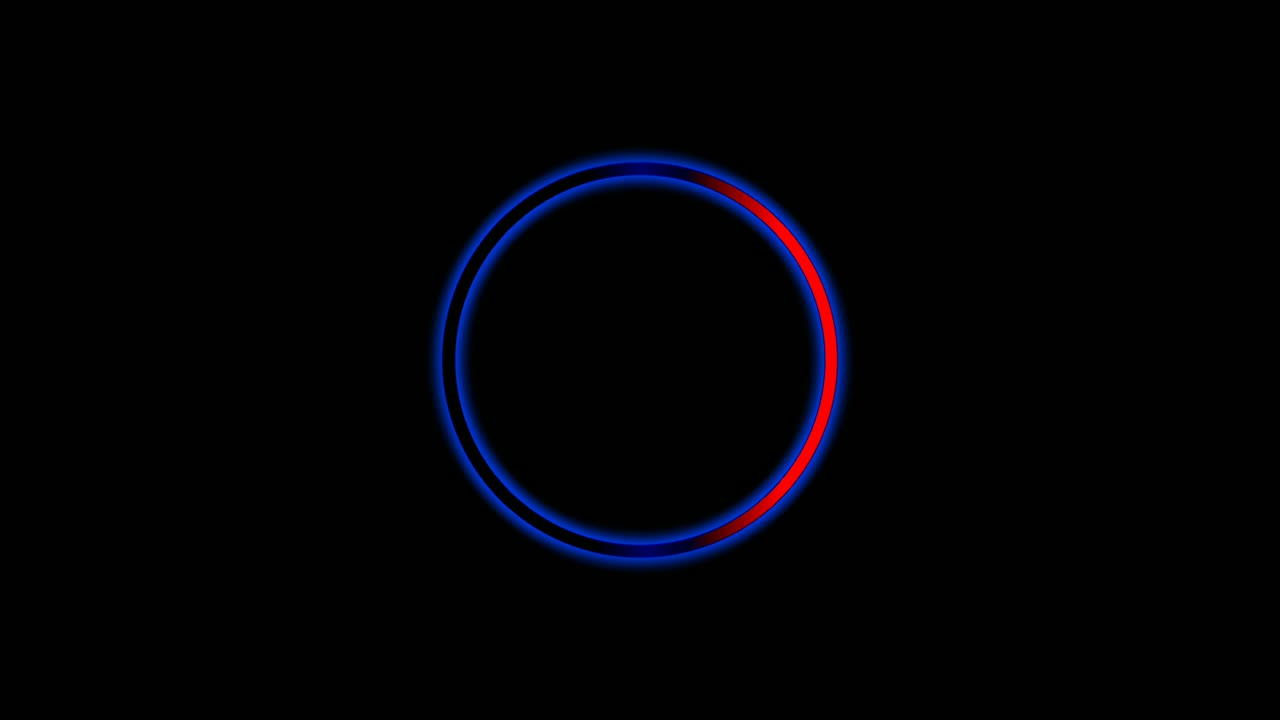 forma de círculo borde luz de neón. 4k