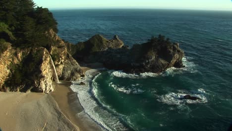 A-Beautiful-Waterfall-At-Julia-Pfeiffer-Burns-State-Park-Along-Highway-1-In-California