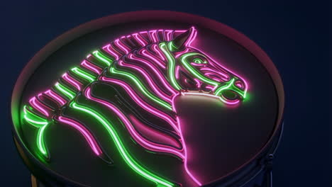 neon zebra sign