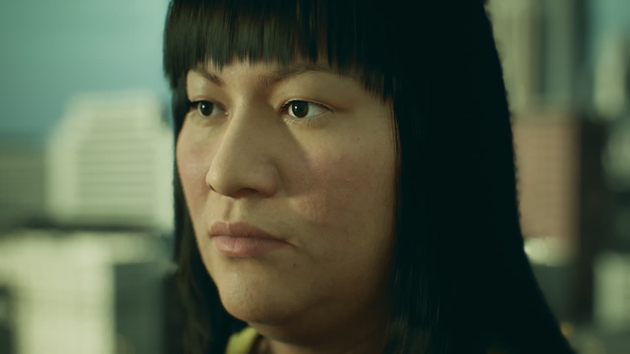 도시에서 멕시코 여성 초상화