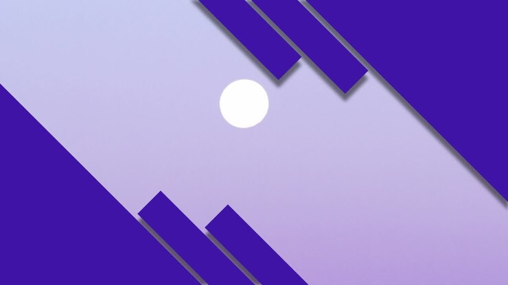 Animation of purple rectangles moving over full moon, on lilac background