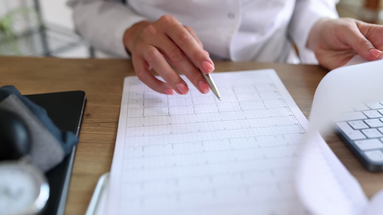 médico que revisa los documentos médicos