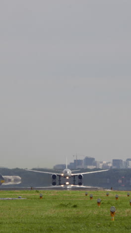 airplane landing and takeoff at airport