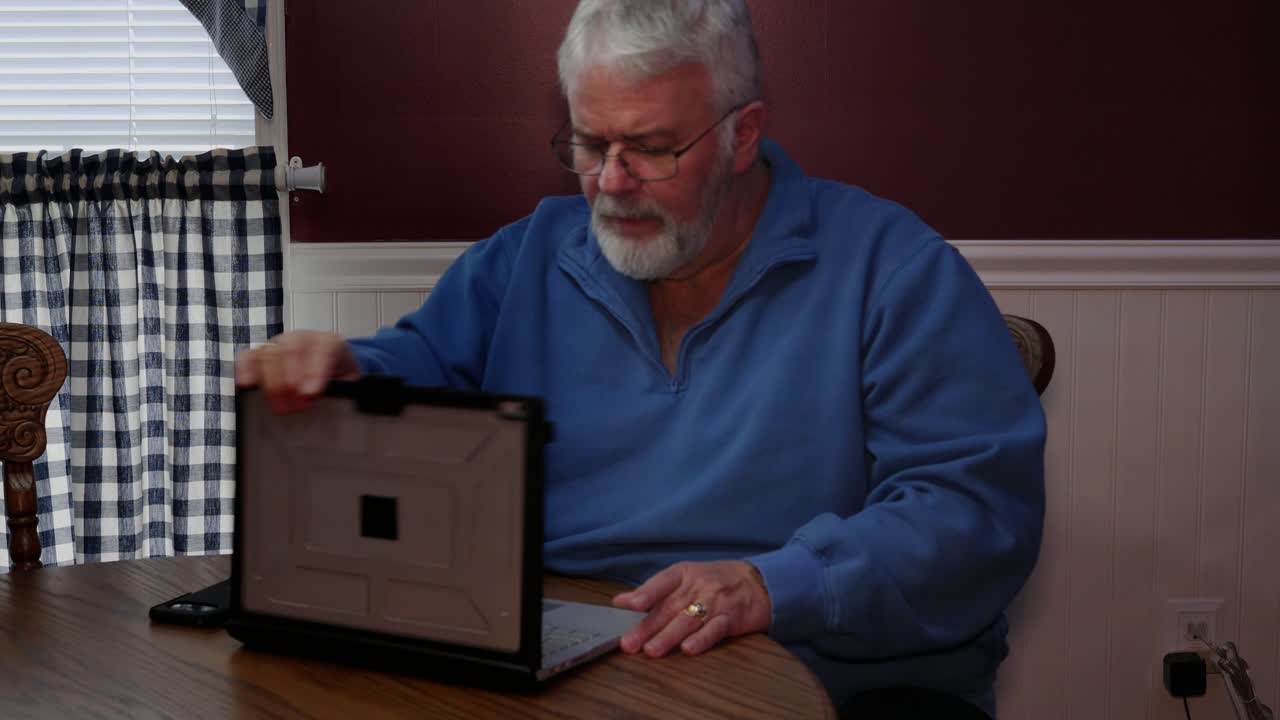Senior Citizen Upset and Mad at Using a Computer and Technology