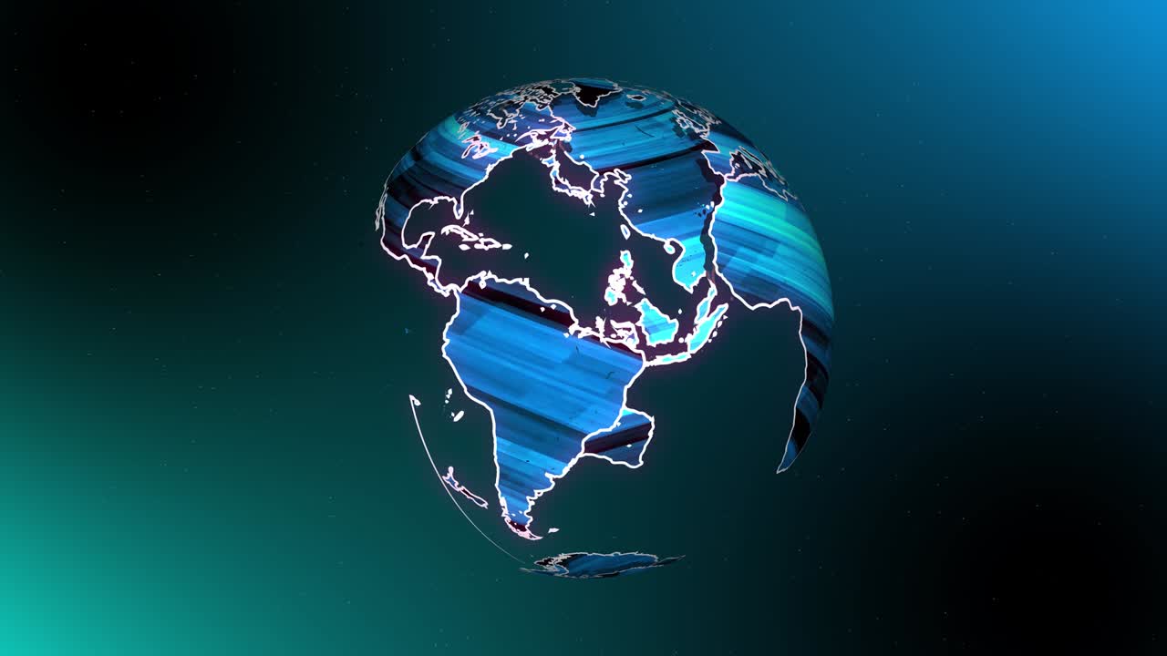 animación digital del globo terrestre girando. tecnología de fondo de noticias animación del globo terrenal.