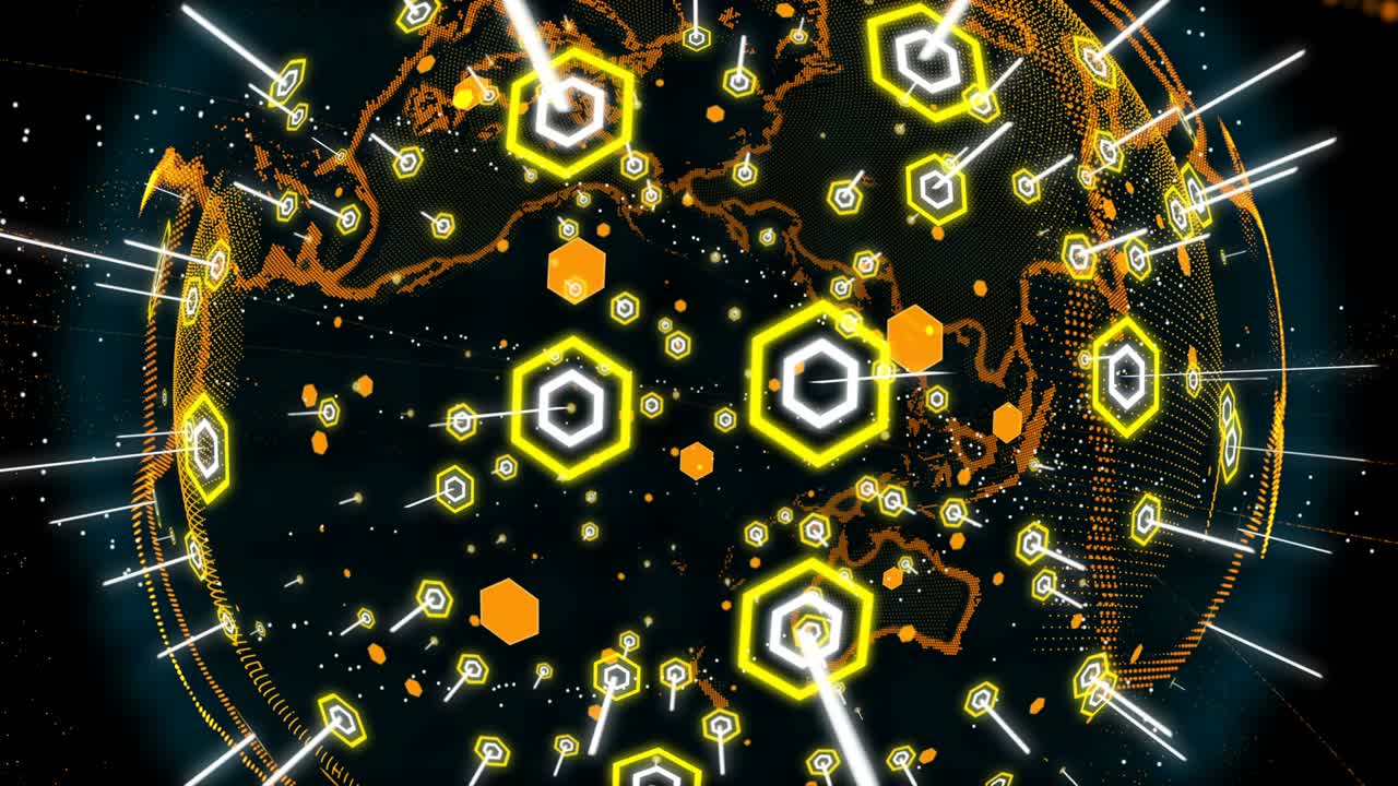Futuristic global connections around the earth planet stock video